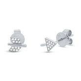 0.05ct 14k White Gold Diamond Arrow Stud Earring
